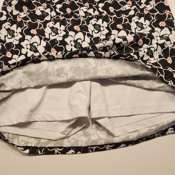Teezher Tummy Control Skort Floral Print Black White Golf Tennis Medium NEW - Picture 6 of 11